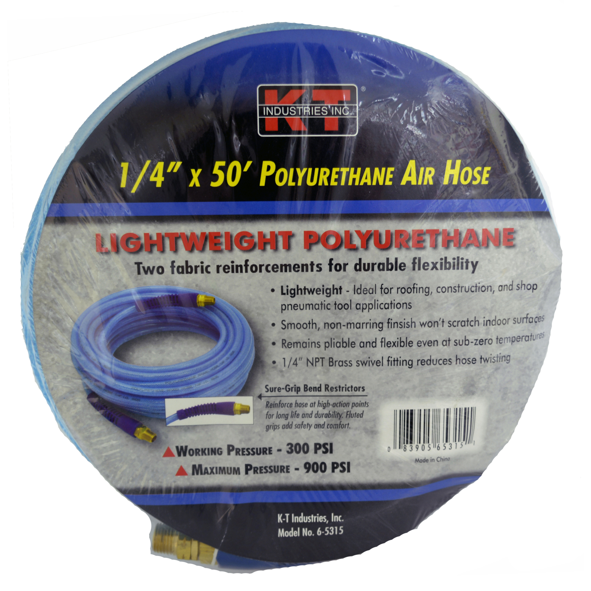 K-T Industries Polyurethane Roofing Hose — 1/4in. x 50ft., Fabric Reinforced, Model# 6-5315